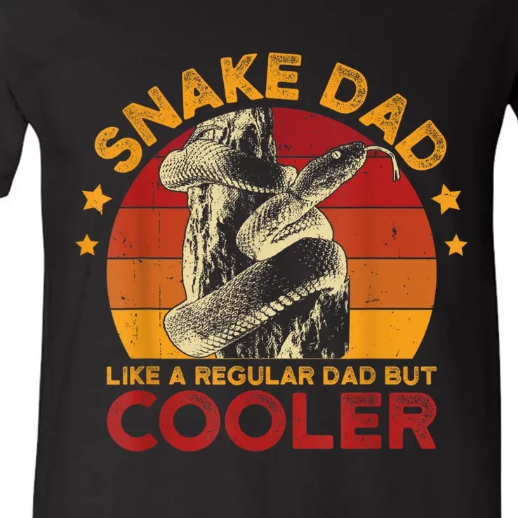 Snake Dad Like A Regular Father Men Vintage Serpent V-Neck T-Shirt