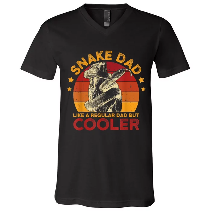 Snake Dad Like A Regular Father Men Vintage Serpent V-Neck T-Shirt