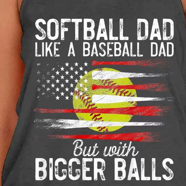 Softball Dad Like A Baseball Dad Definition Women's Knotted Racerback Tank