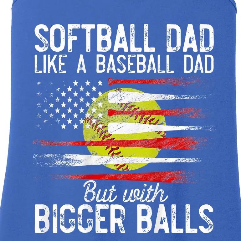 Softball Dad Like A Baseball Dad Definition Ladies Essential Tank