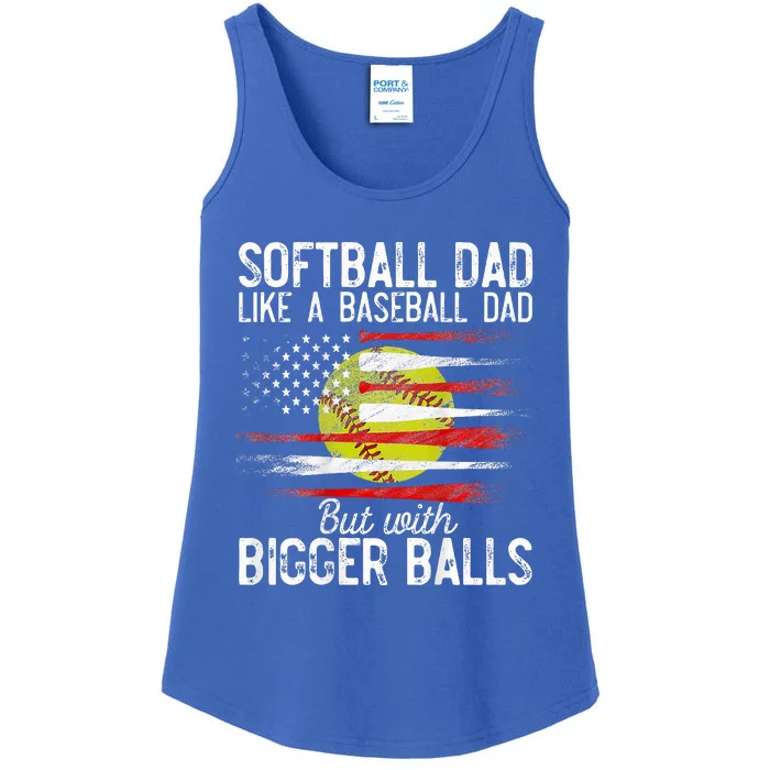 Softball Dad Like A Baseball Dad Definition Ladies Essential Tank