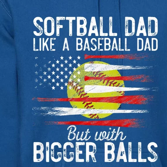 Softball Dad Like A Baseball Dad Definition Premium Hoodie