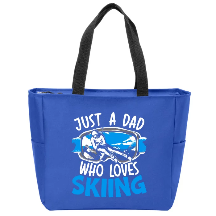 Ski Dad Loves Skiing Gift Zip Tote Bag