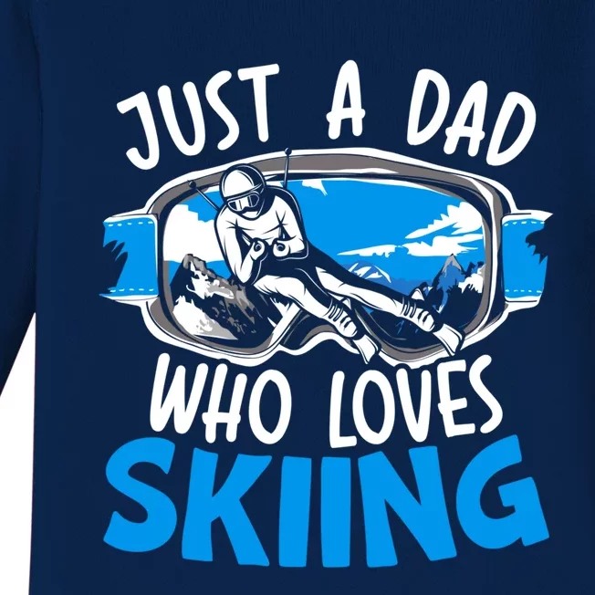 Ski Dad Loves Skiing Gift Baby Long Sleeve Bodysuit