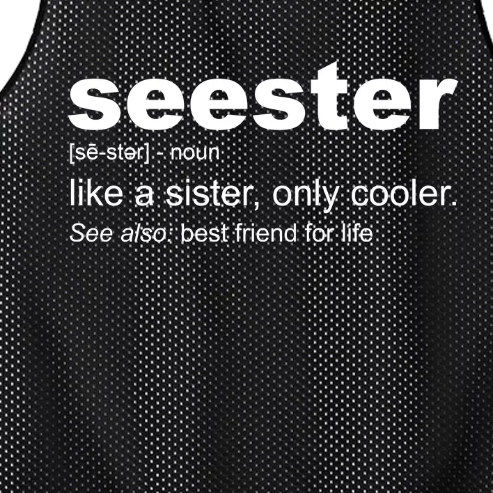 Seester Definition Like A Sister Only Cooler Mesh Reversible Basketball Jersey Tank