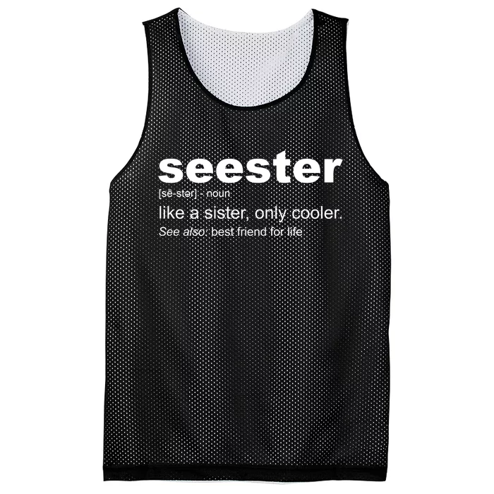 Seester Definition Like A Sister Only Cooler Mesh Reversible Basketball Jersey Tank