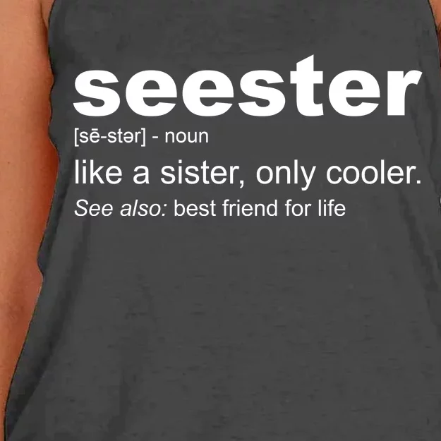 Seester Definition Like A Sister Only Cooler Women's Knotted Racerback Tank