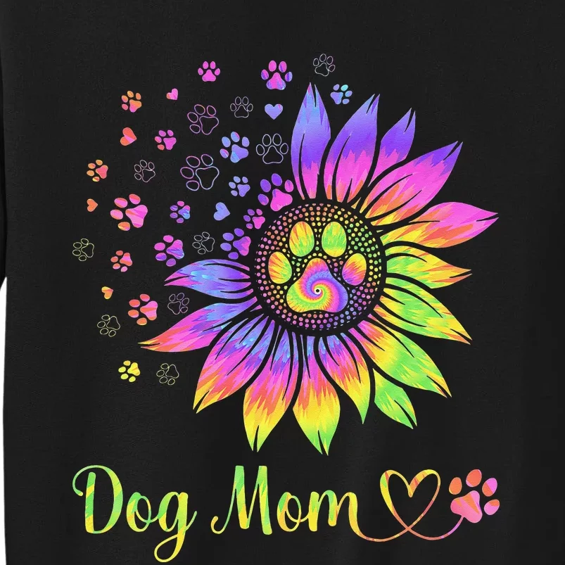 Sunflower Dog Mom Tie Dye Dog Lover Mothers Day Mama Grandma Sweatshirt