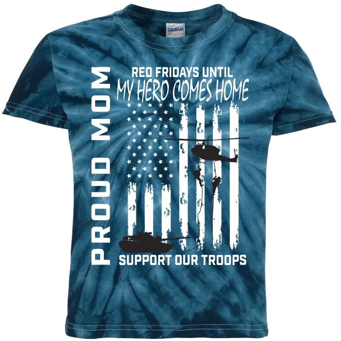 Son Daughter Mom Red Friday Military Support Troops Usa Flag Kids Tie-Dye T-Shirt