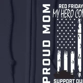 Son Daughter Mom Red Friday Military Support Troops Usa Flag Full Zip Hoodie