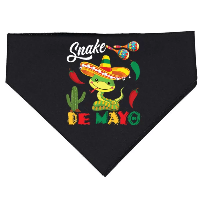 Snake De Mayo Mexican Snake Sombrero Cinco De Mayo USA-Made Doggie Bandana