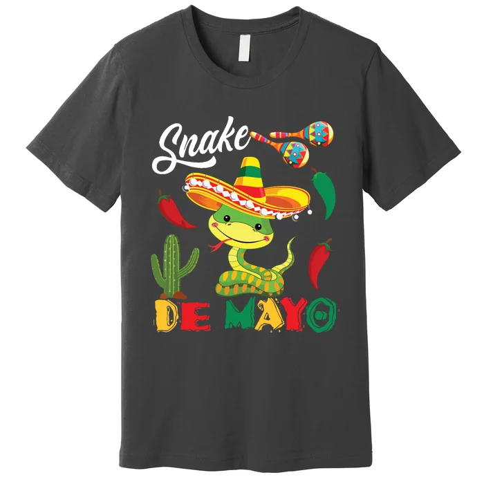 Snake De Mayo Mexican Snake Sombrero Cinco De Mayo Premium T-Shirt