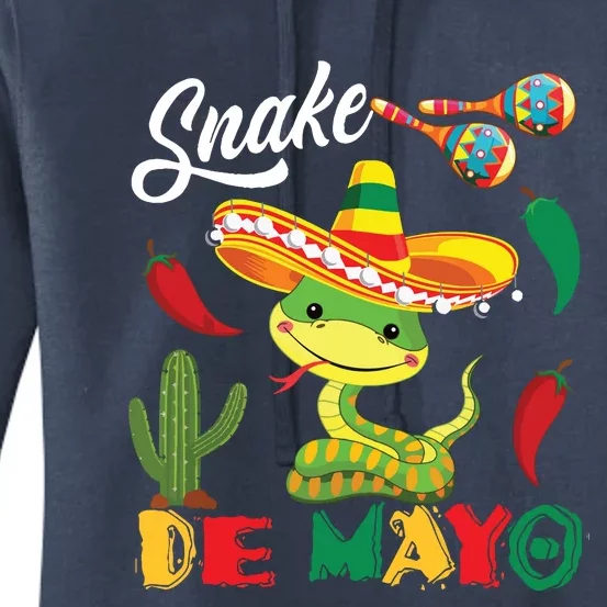 Snake De Mayo Mexican Snake Sombrero Cinco De Mayo Women's Pullover Hoodie