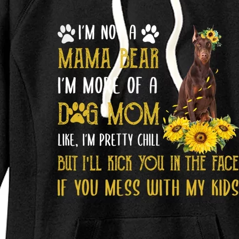 Sunflower Dober Mom Mothers Day Dog Mom Gift Women's Fleece Hoodie