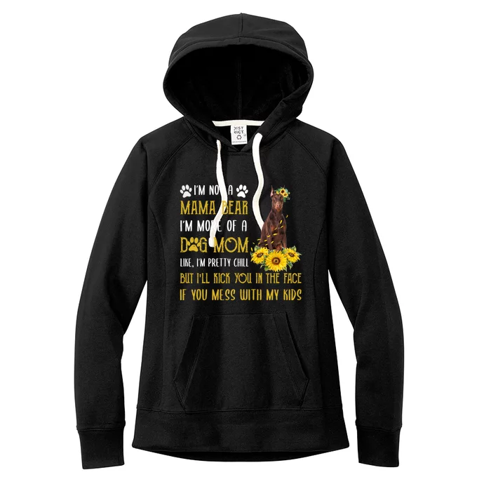 Sunflower Dober Mom Mothers Day Dog Mom Gift Women's Fleece Hoodie