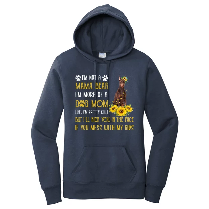 Sunflower Dober Mom Mothers Day Dog Mom Gift Women's Pullover Hoodie