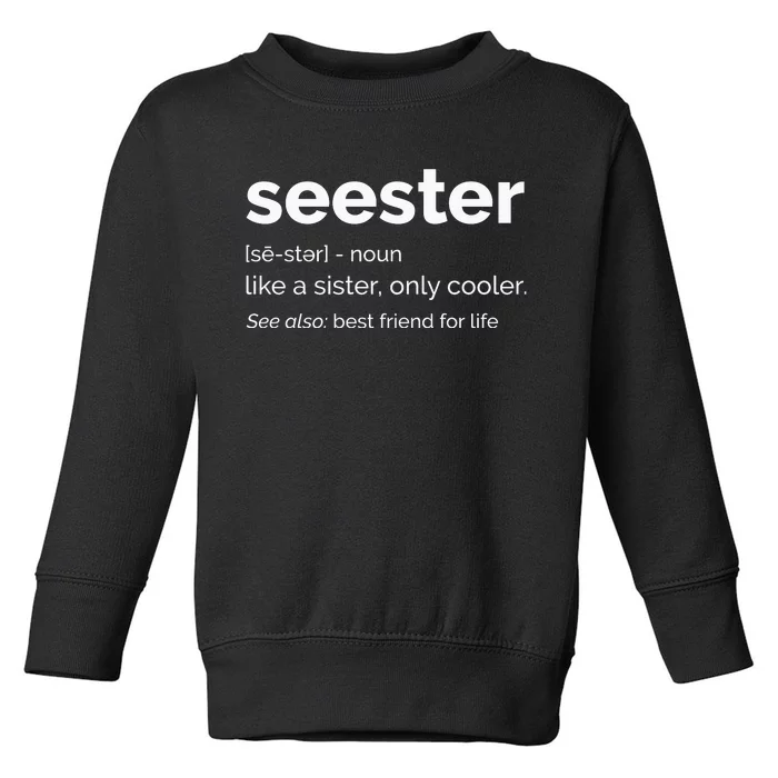 Seester Definition Mom Sister Friend Sister Toddler Sweatshirt