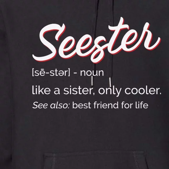 Seester Definition Mom Sister Friend Sister Premium Hoodie