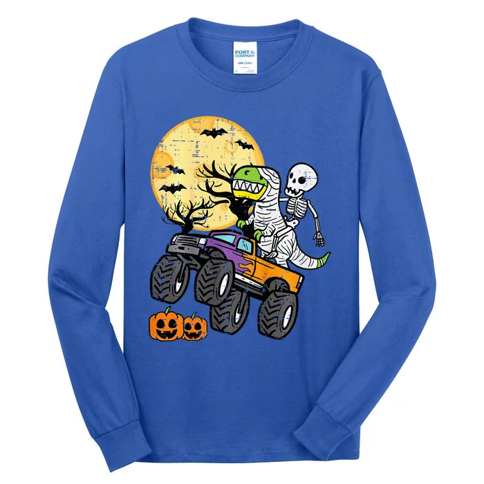 Skeleton Dino Monster Truck Halloween Costume Tall Long Sleeve T-Shirt