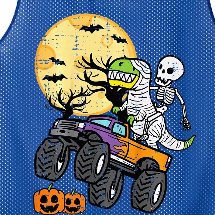 Skeleton Dino Monster Truck Halloween Costume Mesh Reversible Basketball Jersey Tank