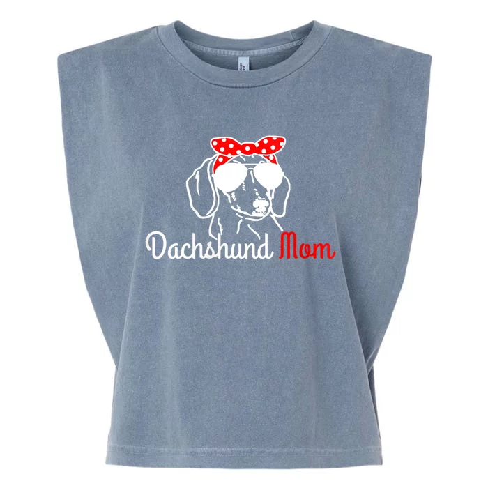 S Dachshund Mom Vintage Sunglasses Funny Cute Wiener Dog Vneck Garment-Dyed Women's Muscle Tee