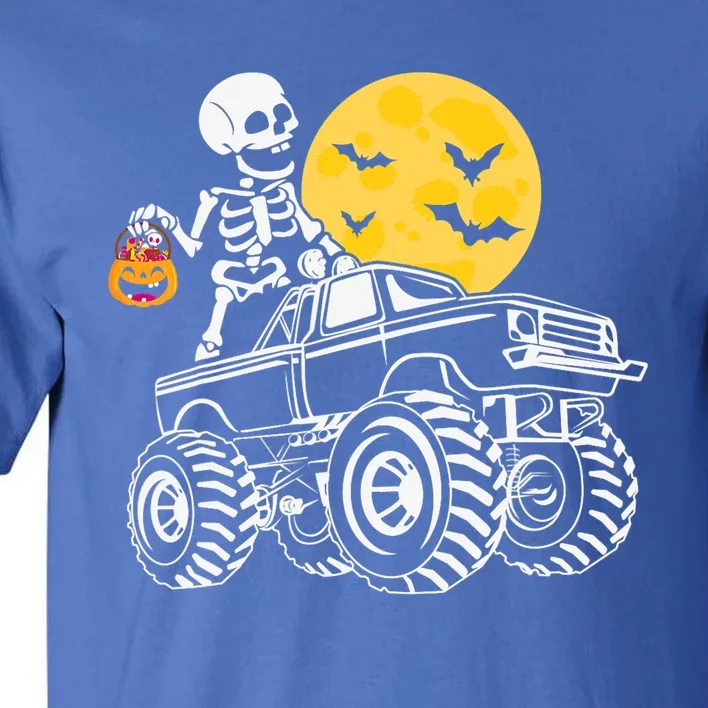 Skeleton Dabbing Monster Truck Pumpkin Halloween Costume Funny Gift Tall T-Shirt