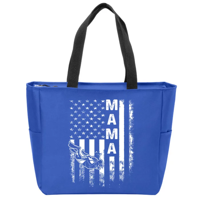 Scuba Diving Mama American Flag Vintage Christmas Xmas Gift Zip Tote Bag