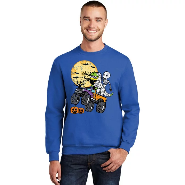 Skeleton Dino Monster Truck Halloween Costume Sweatshirt