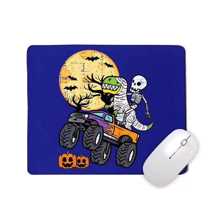 Skeleton Dino Monster Truck Halloween Costume Mousepad