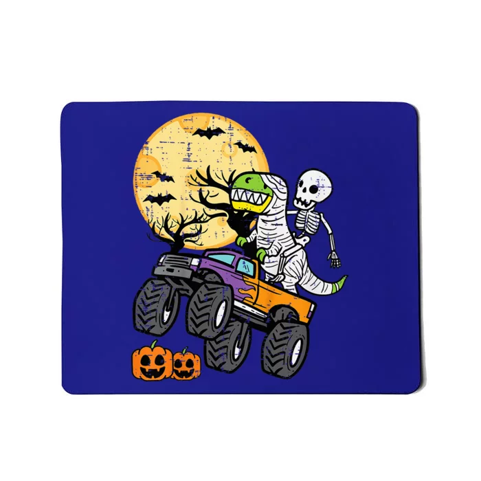 Skeleton Dino Monster Truck Halloween Costume Mousepad