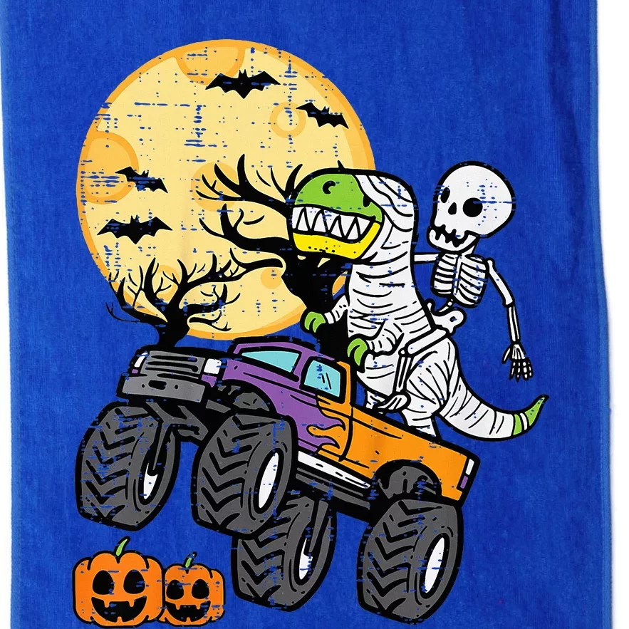 Skeleton Dino Monster Truck Halloween Costume Platinum Collection Golf Towel