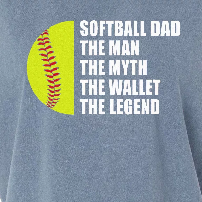 Softball Dad Man Myths Wallet Softball Fathers Day Garment-Dyed Women's Muscle Tee