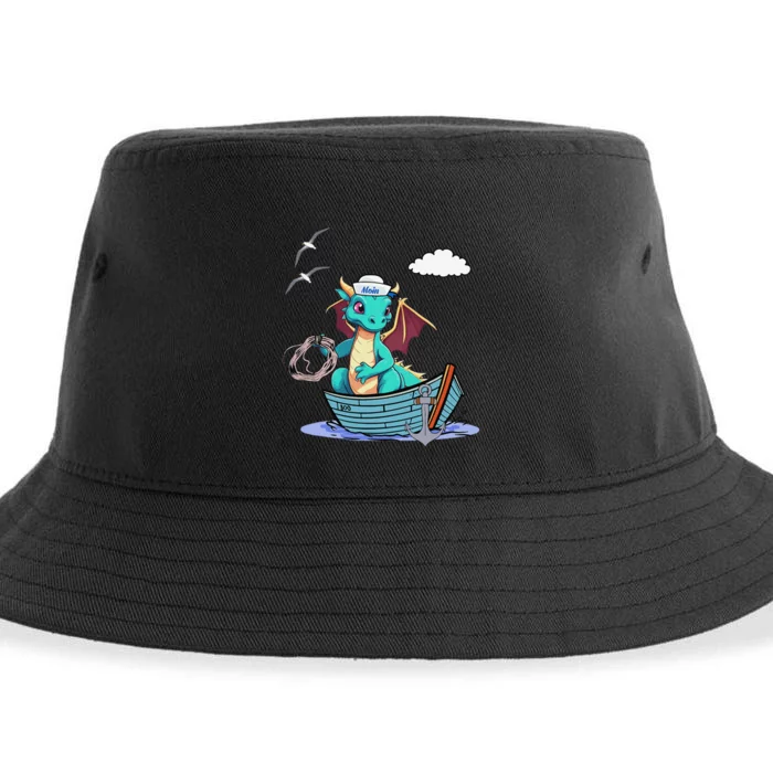 Sea Dragon Maritime Boat Sailor Sailor Sailor Sustainable Bucket Hat