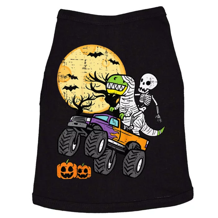 Skeleton Dino Monster Truck Halloween Costume Doggie Tank