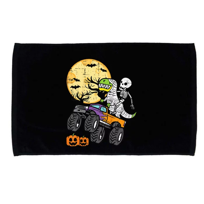 Skeleton Dino Monster Truck Halloween Costume Microfiber Hand Towel