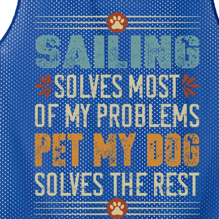 Sailing Dog Mom Dad Sailor Dog Lover Doggo Boating Fun Funny Gift Mesh Reversible Basketball Jersey Tank