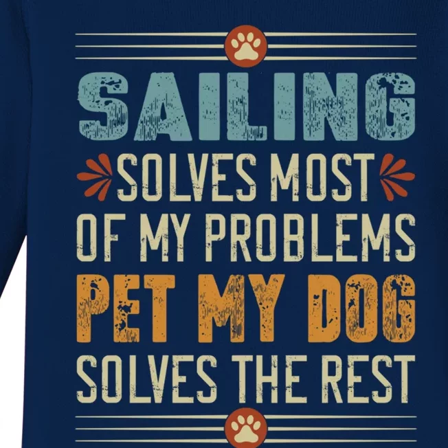 Sailing Dog Mom Dad Sailor Dog Lover Doggo Boating Fun Funny Gift Baby Long Sleeve Bodysuit