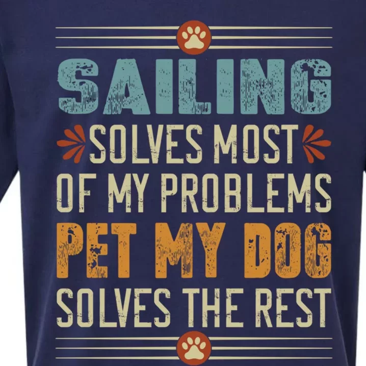 Sailing Dog Mom Dad Sailor Dog Lover Doggo Boating Fun Funny Gift Sueded Cloud Jersey T-Shirt