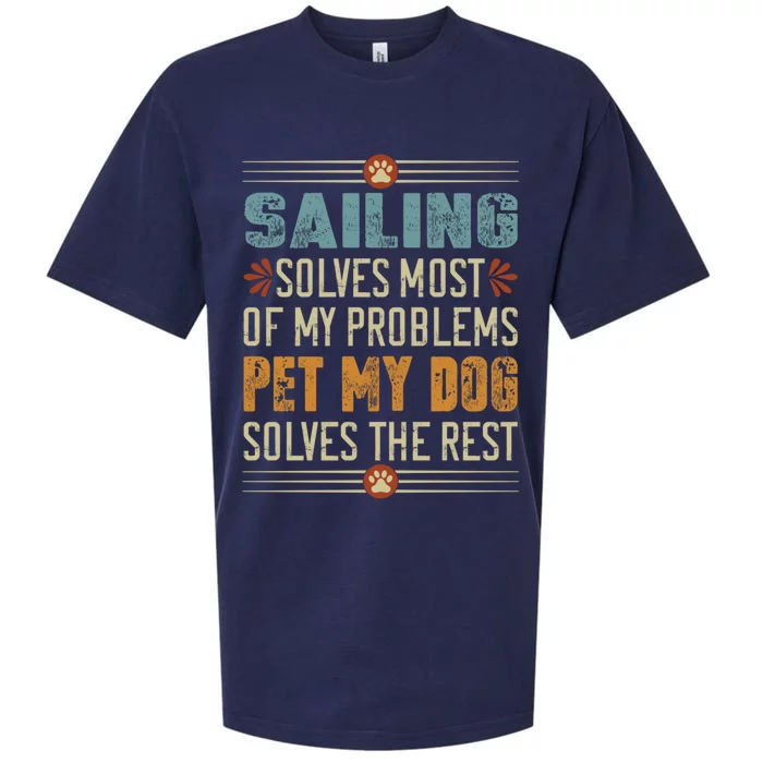 Sailing Dog Mom Dad Sailor Dog Lover Doggo Boating Fun Funny Gift Sueded Cloud Jersey T-Shirt