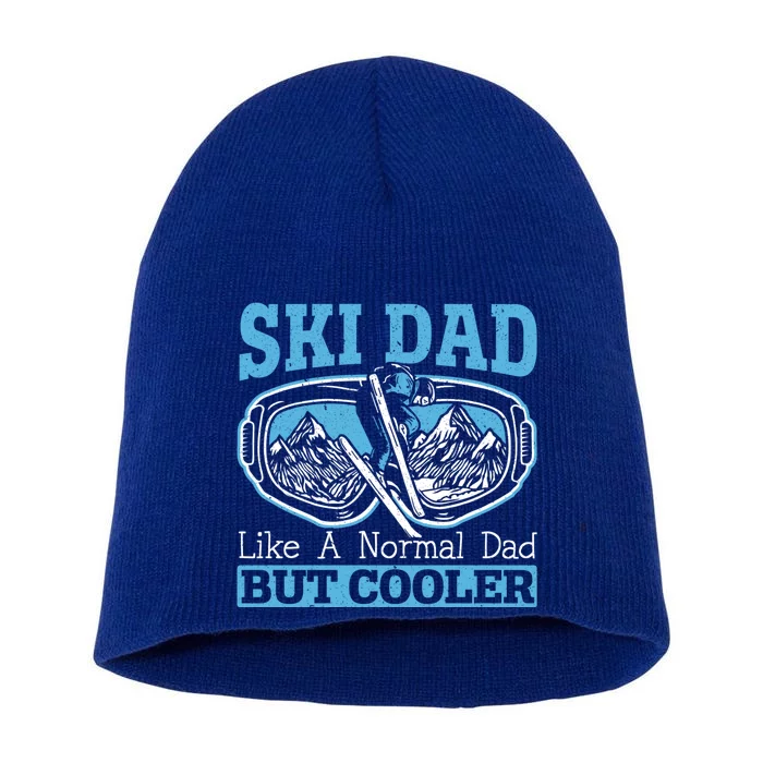 Ski Dad Mountain Ski Winter Sport Skier Snow Father Day Meaningful Gift Short Acrylic Beanie