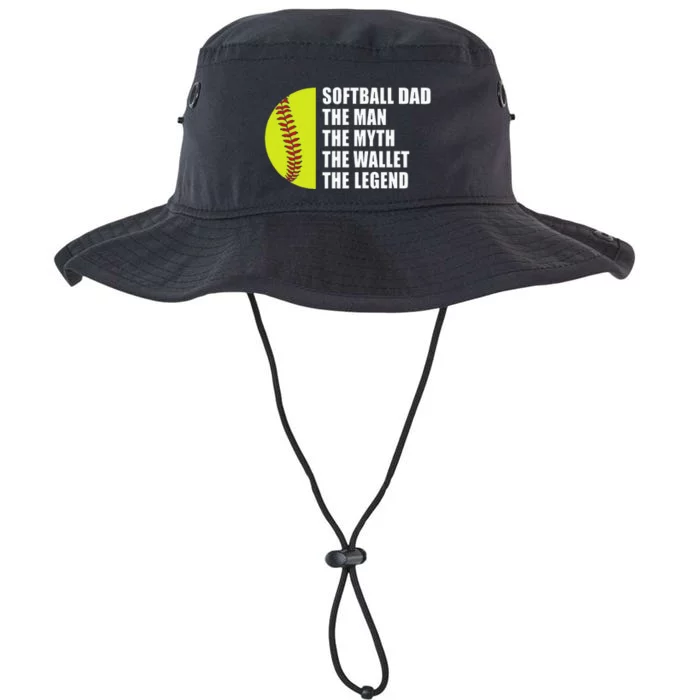 Softball Dad Man Myths Wallet Softball Legacy Cool Fit Booney Bucket Hat