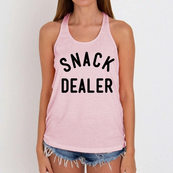 Snack Dealer Mom Teacher Daycare Funny Gift Present Cute Gift Women's Knotted Racerback Tank