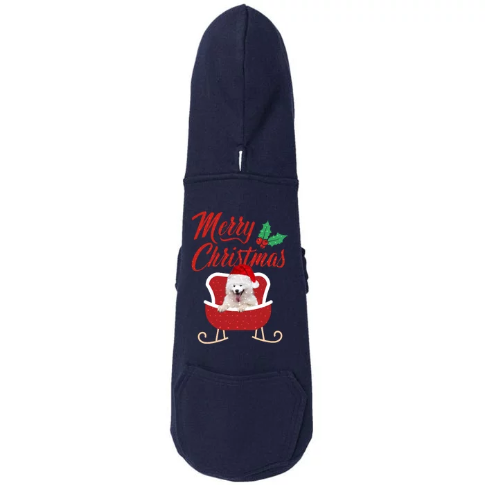 Samoyed Dog Merry Christmas Design For The Holiday Season! Doggie 3-End Fleece Hoodie