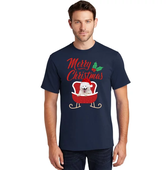 Samoyed Dog Merry Christmas Design For The Holiday Season! Tall T-Shirt