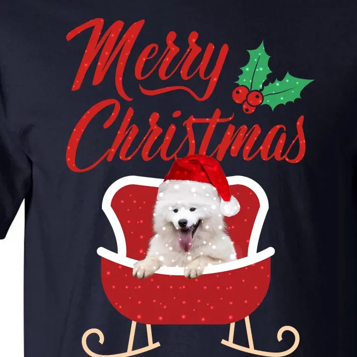 Samoyed Dog Merry Christmas Design For The Holiday Season! Tall T-Shirt