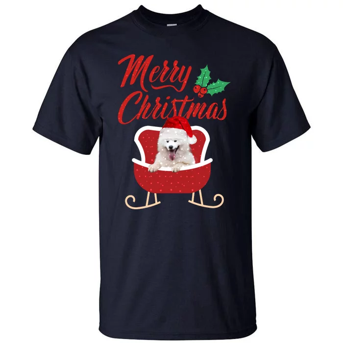 Samoyed Dog Merry Christmas Design For The Holiday Season! Tall T-Shirt