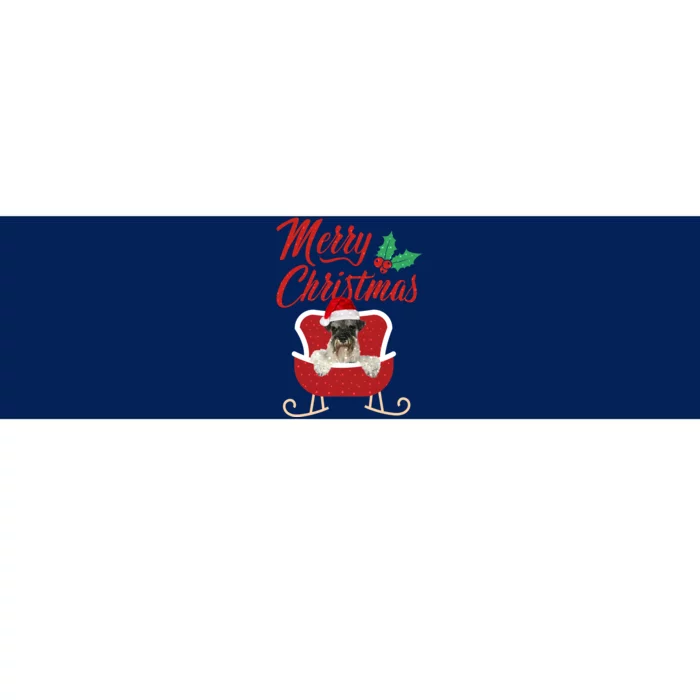 Schnauzer Dog Merry Christmas Design For The Holiday Season! Bumper Sticker