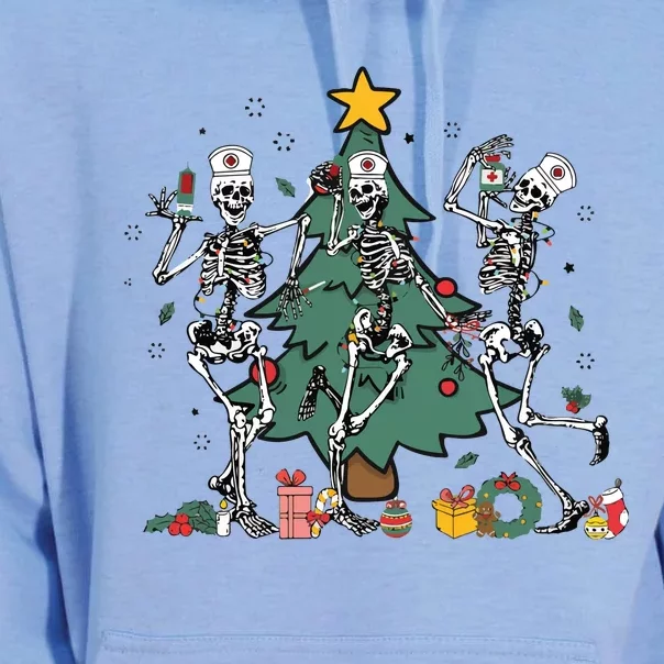 Skeleton Dancing Nurse Christmas Unisex Surf Hoodie