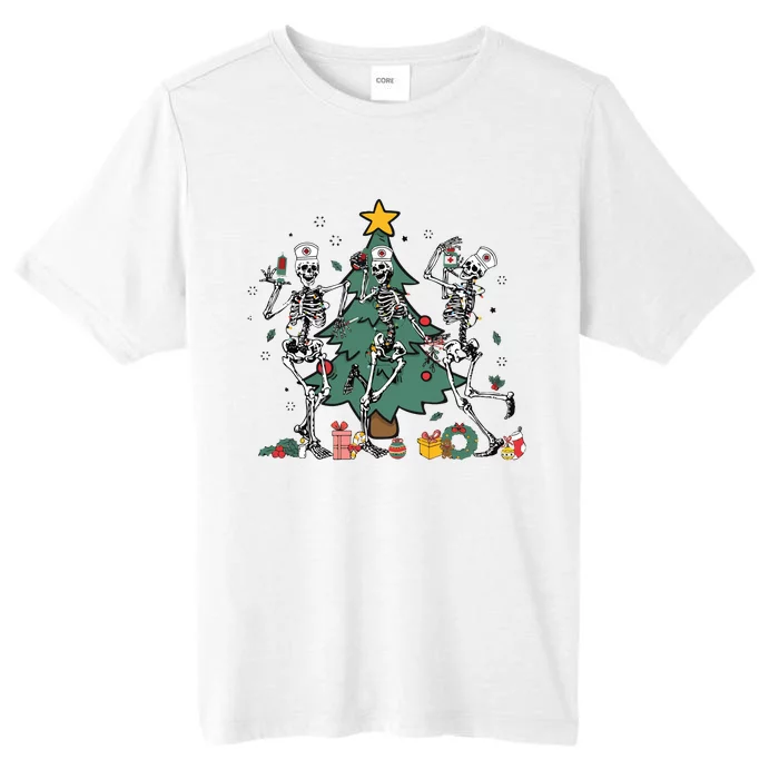 Skeleton Dancing Nurse Christmas ChromaSoft Performance T-Shirt