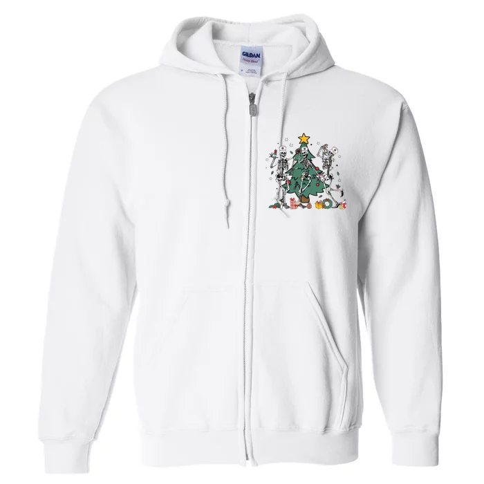 Skeleton Dancing Nurse Christmas Full Zip Hoodie